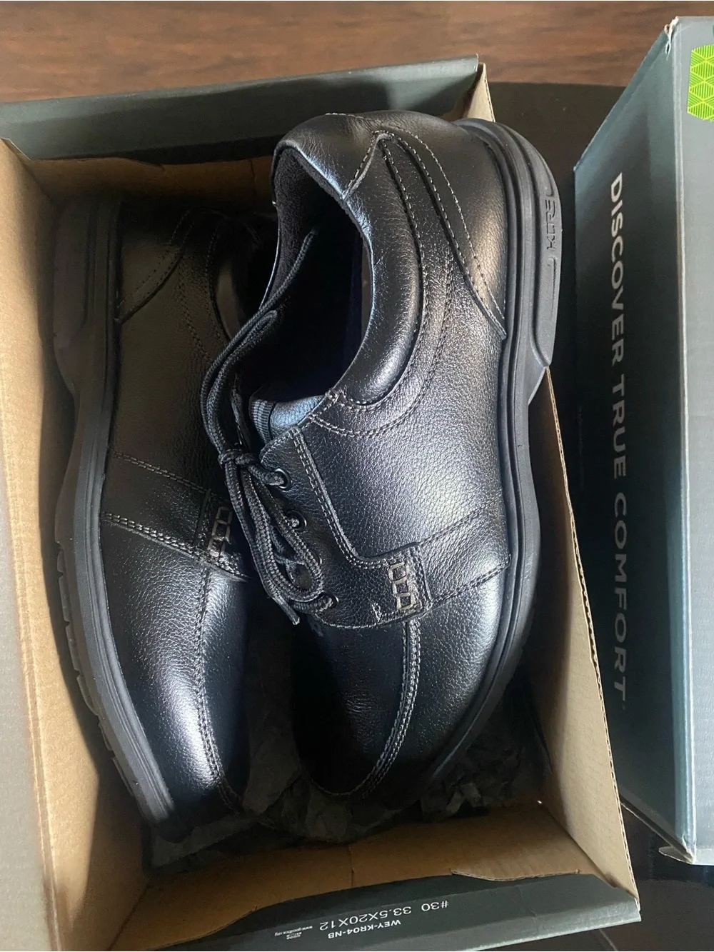 Nunn Bush Black Leather Lace-Up Oxfords